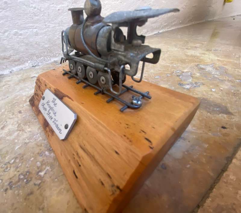Vintage locomotive choo choo train Knysna souvenir steampunk yellowwood base