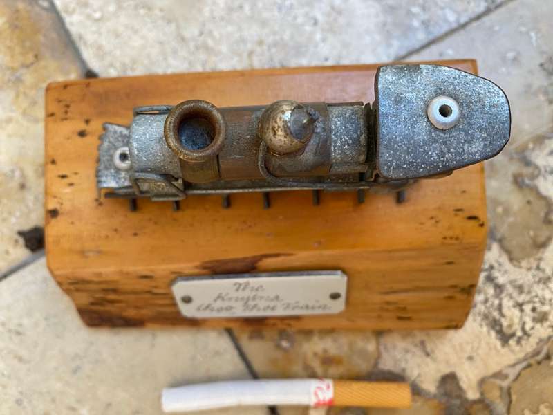 Vintage locomotive choo choo train Knysna souvenir steampunk yellowwood base