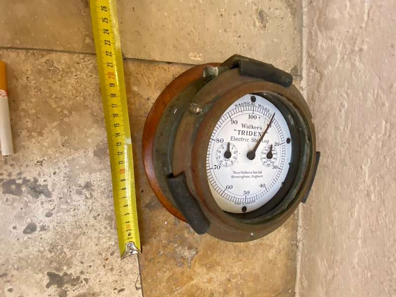 Antique nautical walkers trident electric ship log heavy brass England