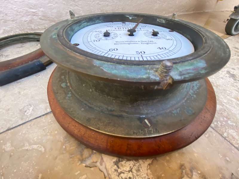 Antique nautical walkers trident electric ship log heavy brass England