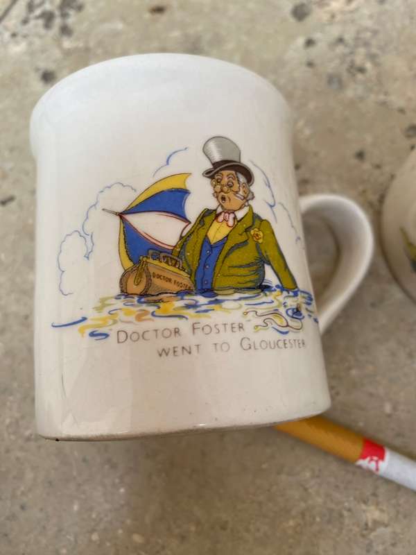 Vintage nursery rhyme finecraft  porcelain mugs set of three cups
