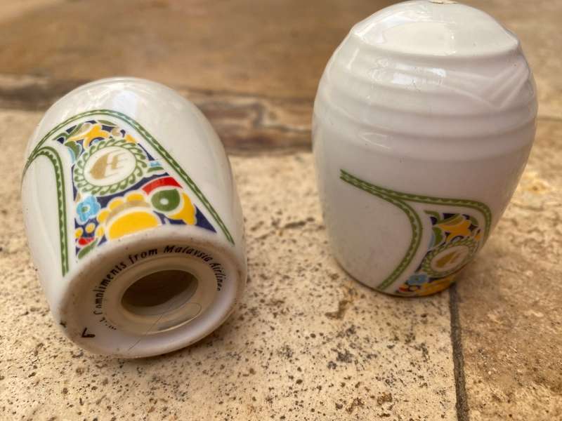 Noritake Malaysia airlines salt and pepper
