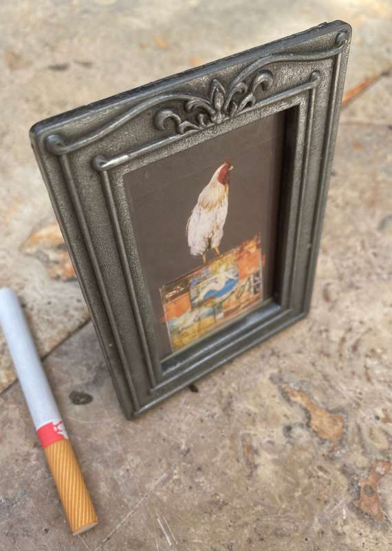 Vintage small pewter frame Taiwan