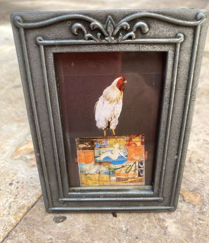 Vintage small pewter frame Taiwan