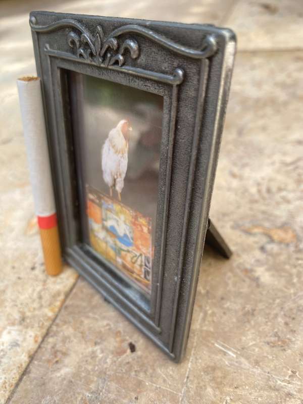 Vintage small pewter frame Taiwan