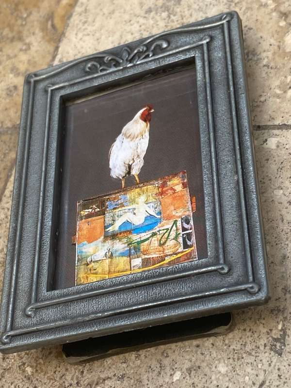 Vintage small pewter frame Taiwan