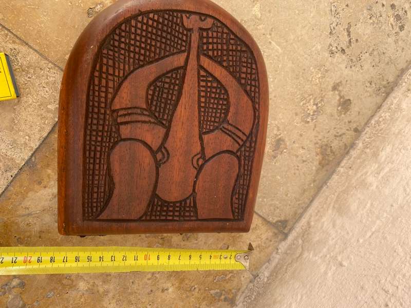 Vintage hand carved wood Mancala Bao game board