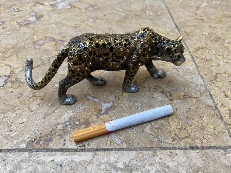 Leopard hinged trinket box