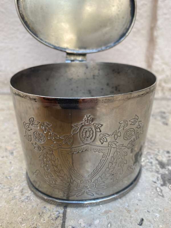 Vintage Sheffield collection hinged sugar bowl Argenteria Italy silver plate