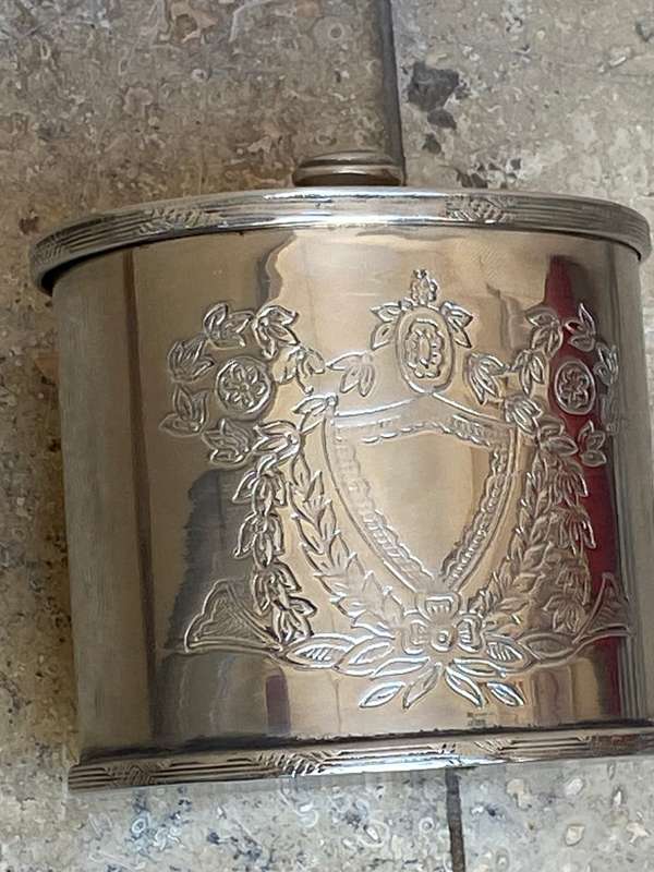 Vintage Sheffield collection hinged sugar bowl Argenteria Italy silver plate
