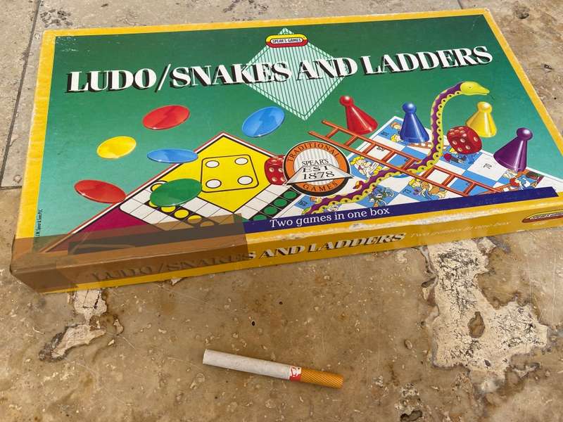 Vintage luno snakes and ladders by spears game