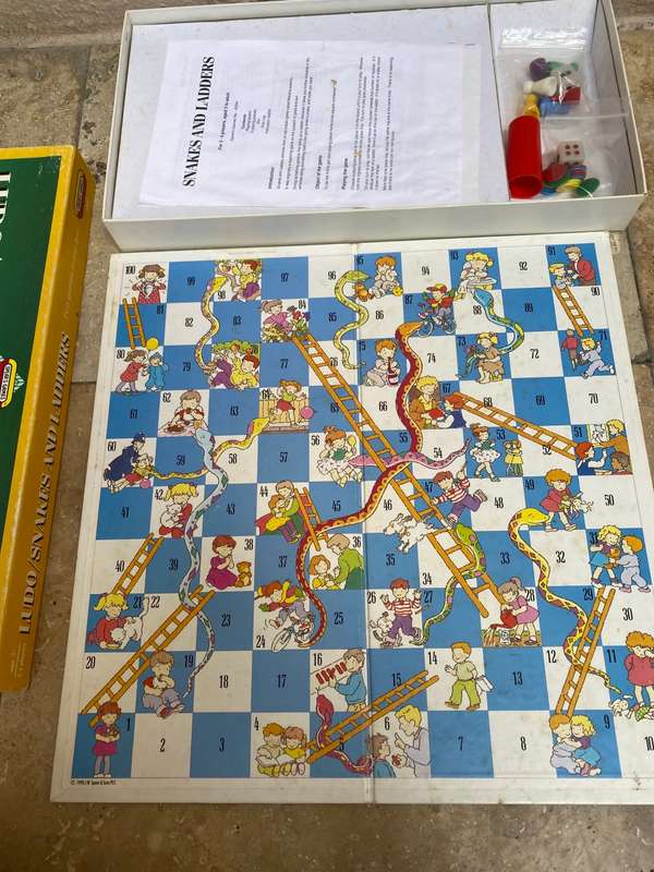 Vintage luno snakes and ladders by spears game