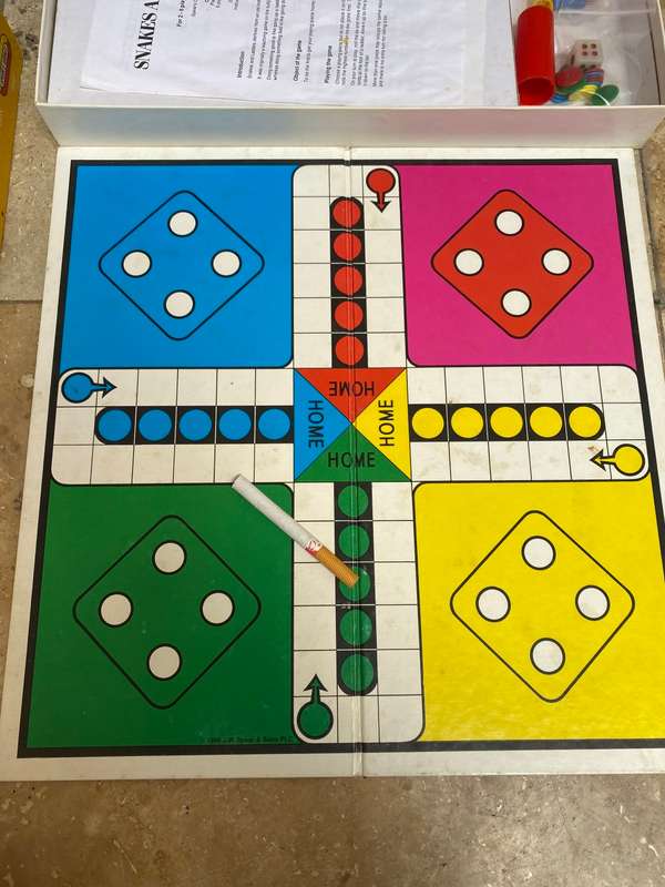 Vintage luno snakes and ladders by spears game