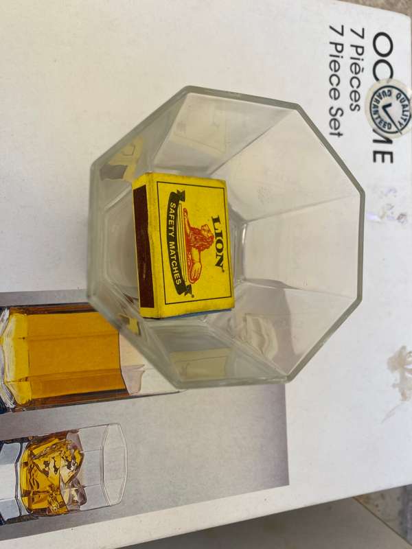 Vintage Luminarc clear Octime decanter glasses x6 unused boxed