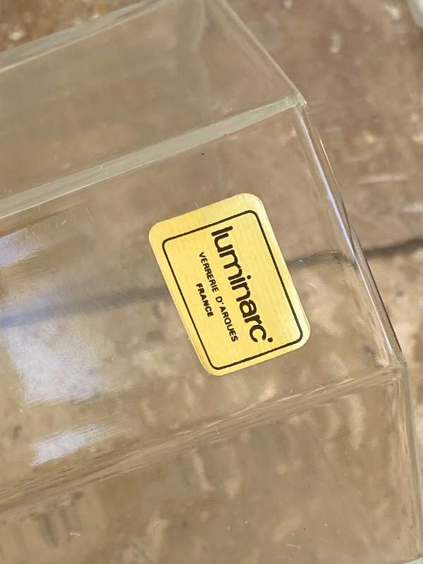 Vintage Luminarc clear Octime decanter glasses x6 unused boxed