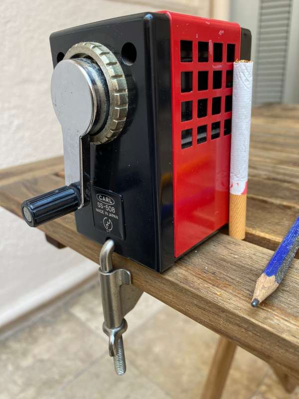 Vintage checker table pencil sharpener with desk clamp Carl SS - 508
