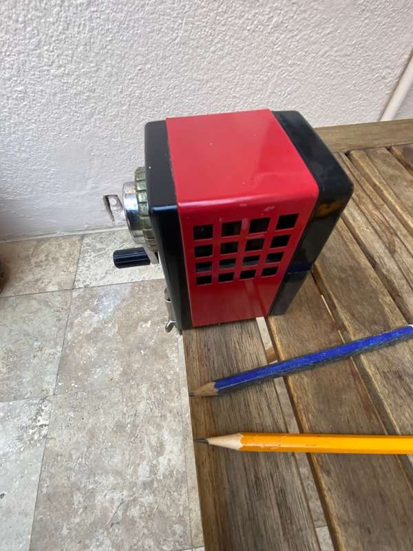 Vintage checker table pencil sharpener with desk clamp Carl SS - 508