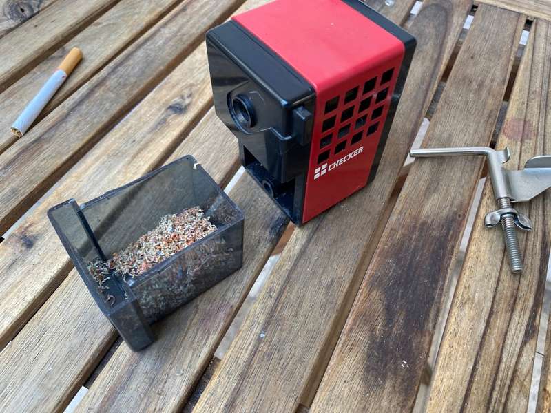 Vintage checker table pencil sharpener with desk clamp Carl SS - 508