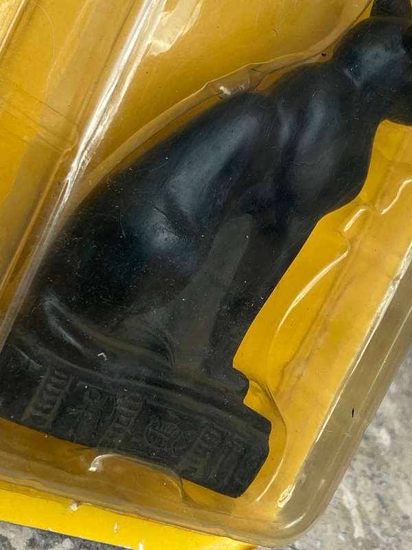 Vintage Egypt Bastet black cat stone statue 9cm in original packaging