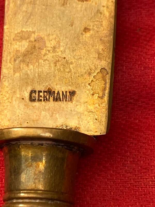 Vintage retro Atlantic Cutlery German Brass Knife Set, Set of 12 in box