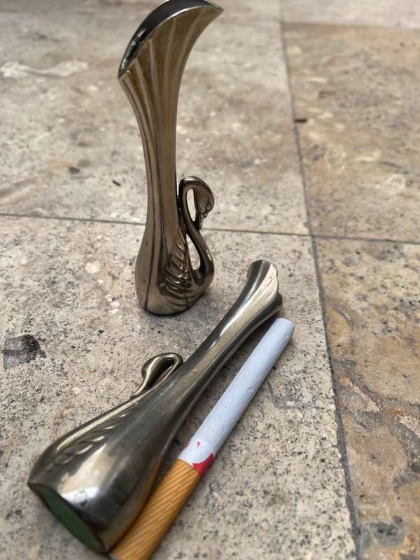 Vintage silver plated retro swan bud vase lot of 3