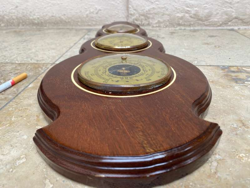 Vintage Baromaster barometer weather station sleeper wood