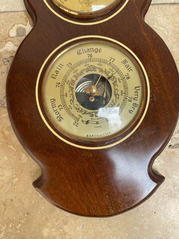Vintage Baromaster barometer weather station sleeper wood