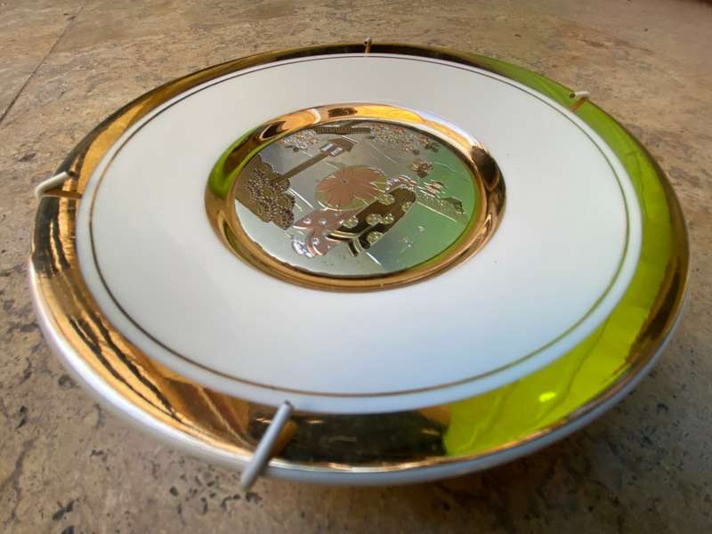 Art of Chokin Plate  24KT Gold Decorative Plate