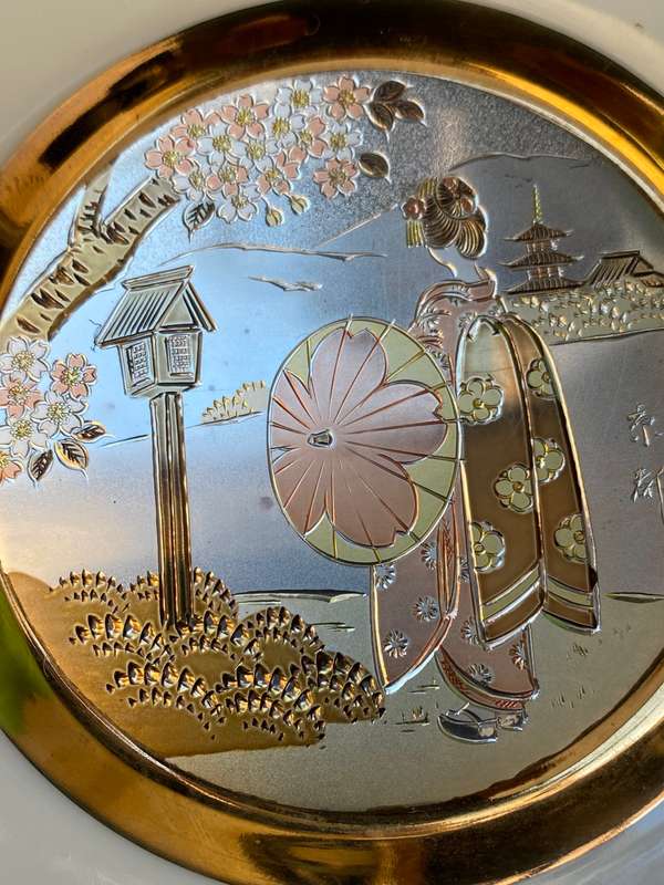 Art of Chokin Plate  24KT Gold Decorative Plate