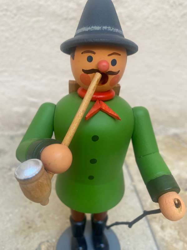 vintage Erzgebirge Smoker hiker man