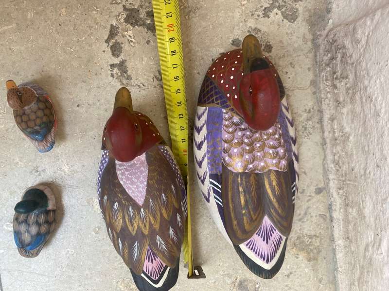 Vintage porcelain ducks hand painted  lot of 4 by Dorothy 1992