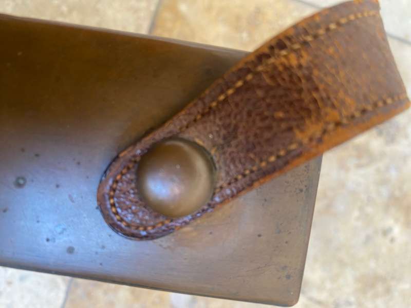 Antique copper bible box angelic three dimensional with leather strap