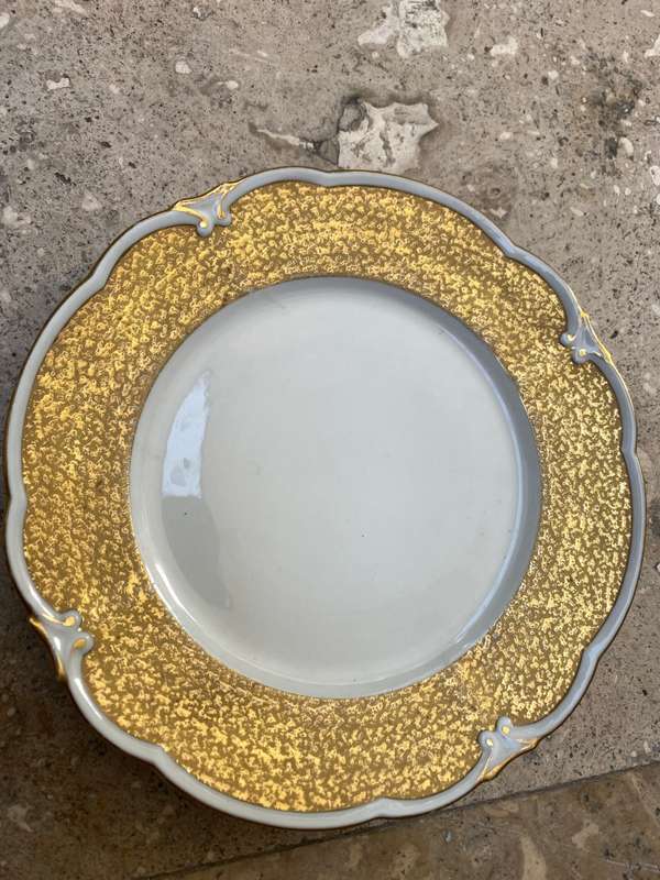 graf von henneberg porcelain  1777 gold plate And saucer