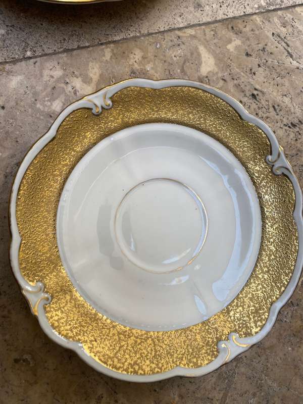graf von henneberg porcelain  1777 gold plate And saucer