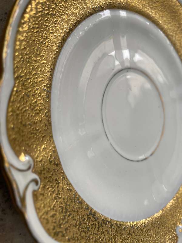 graf von henneberg porcelain  1777 gold plate And saucer