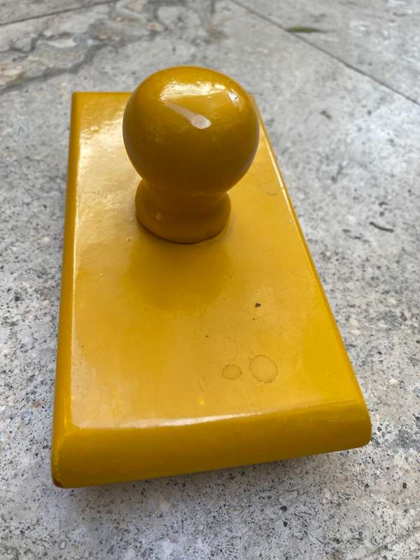 Vintage ink blotter pair brass marble and wood mint condition paperweight