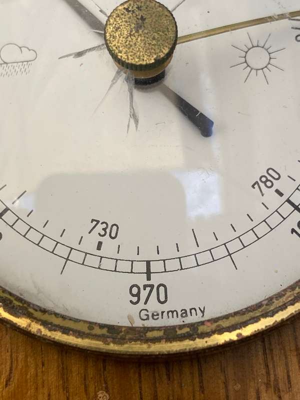 Vintage oak weather station wall mount Germany
