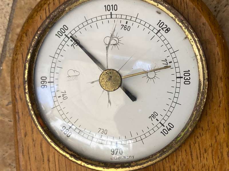 Vintage oak weather station wall mount Germany