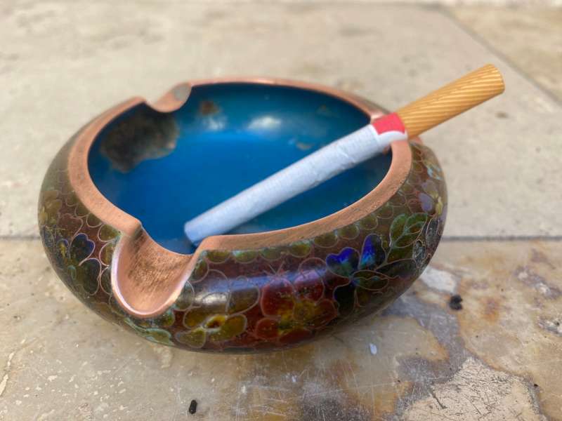 Vintage Chinese cloisonné cloisonne  ashtray