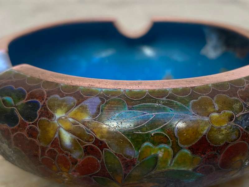 Vintage Chinese cloisonné cloisonne  ashtray