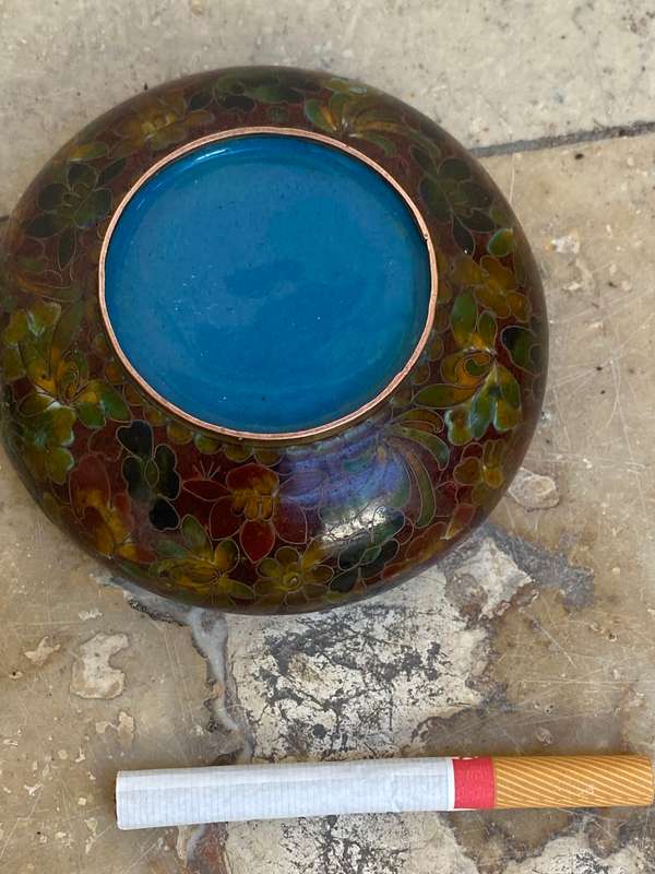 Vintage Chinese cloisonné cloisonne  ashtray