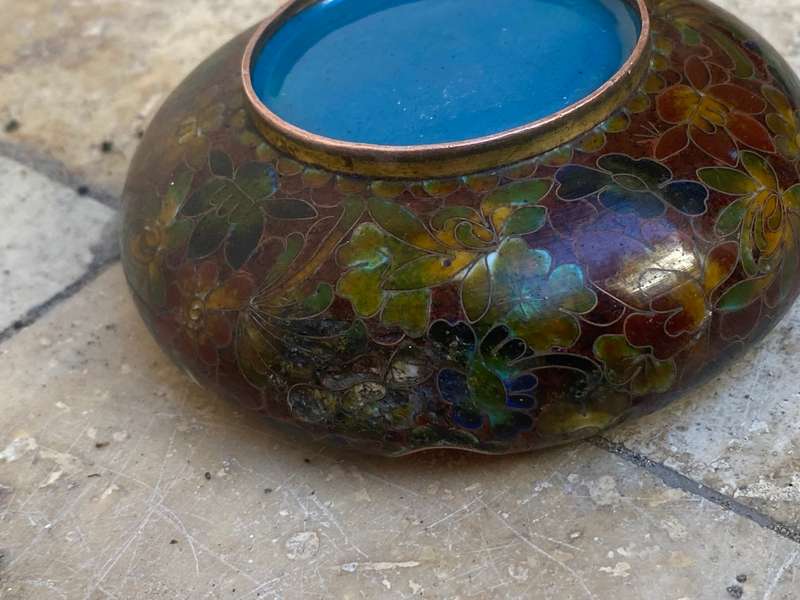 Vintage Chinese cloisonné cloisonne  ashtray