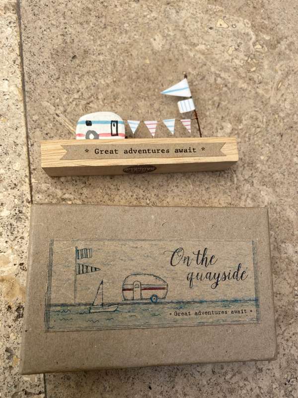 Quayside Caravan Ornament Mini Rustic Wooden Seaside Decoration East of India