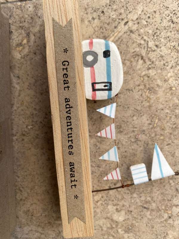Quayside Caravan Ornament Mini Rustic Wooden Seaside Decoration East of India