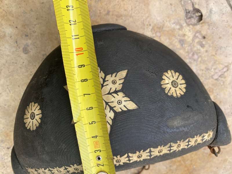 Antique wood carved bowl with inlaid detail pacific islands