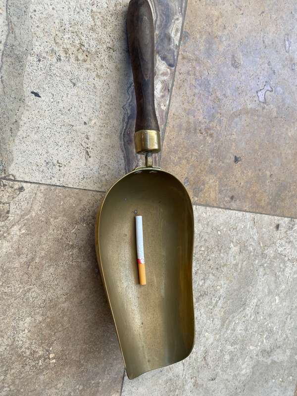 Vintage large brass scoop