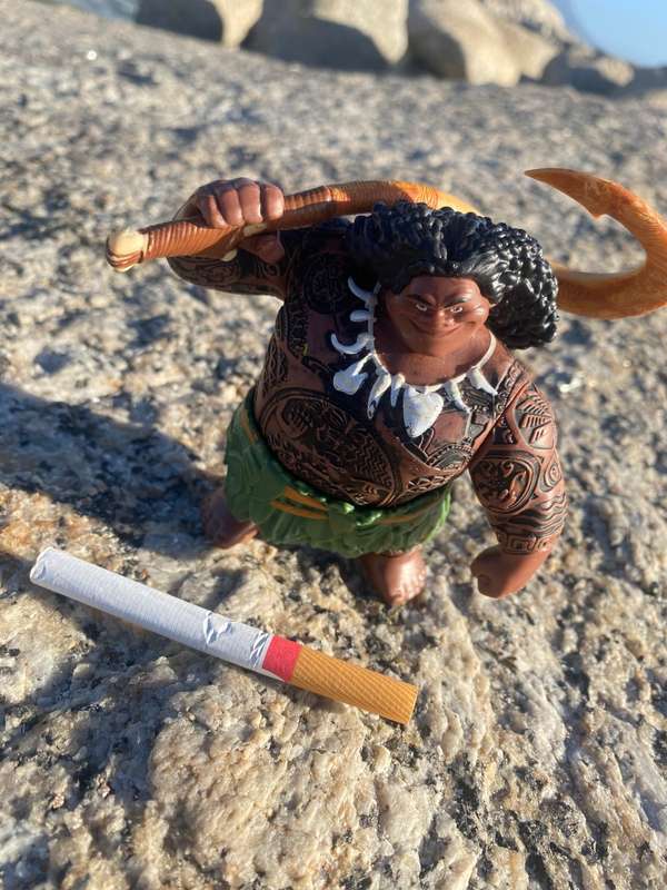 Disney Moana Maui figure with magic fish hook  Jakks toys PVC