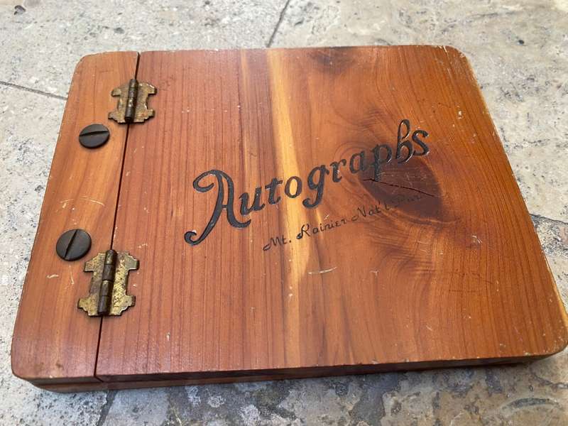 Vintage autograph wood book