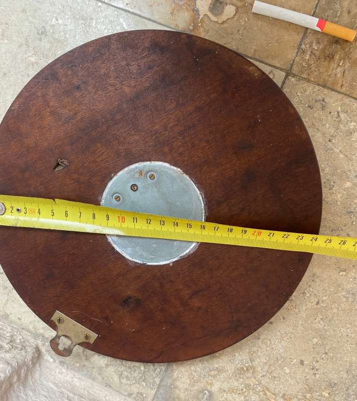Vintage Weathermaster barometer solid round wood 24cm