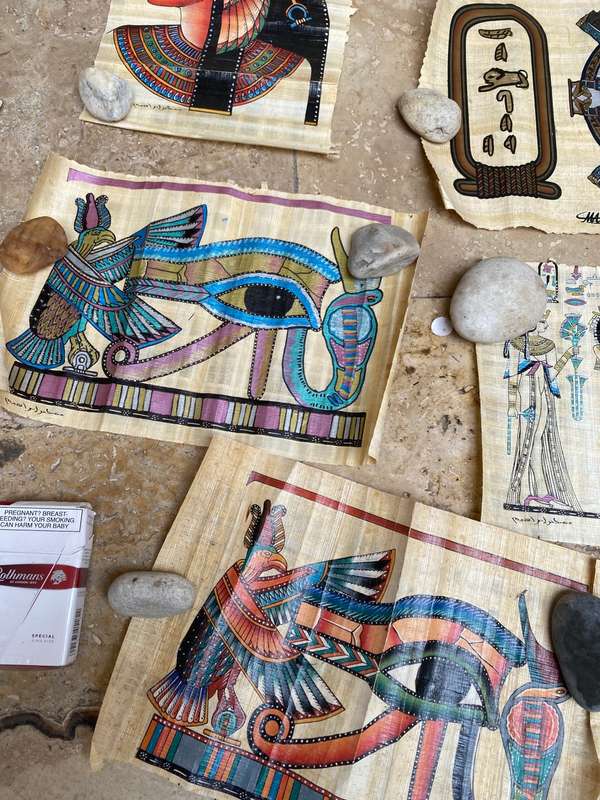 Papyrus art lot of 5 18 cm x 28cm